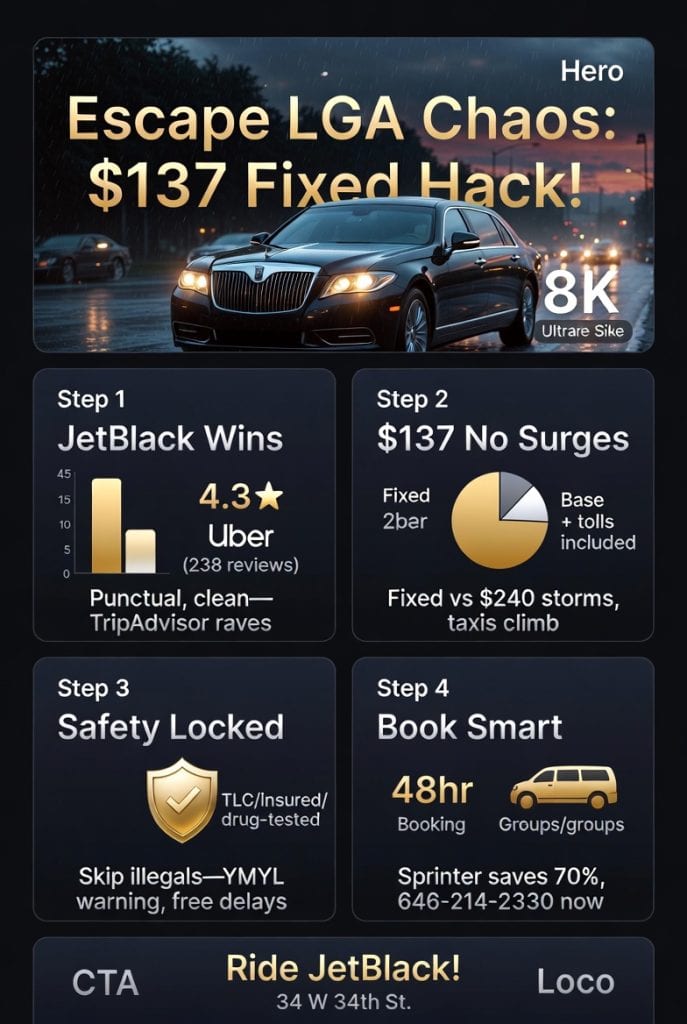 Infographic reliable car service from laguardia