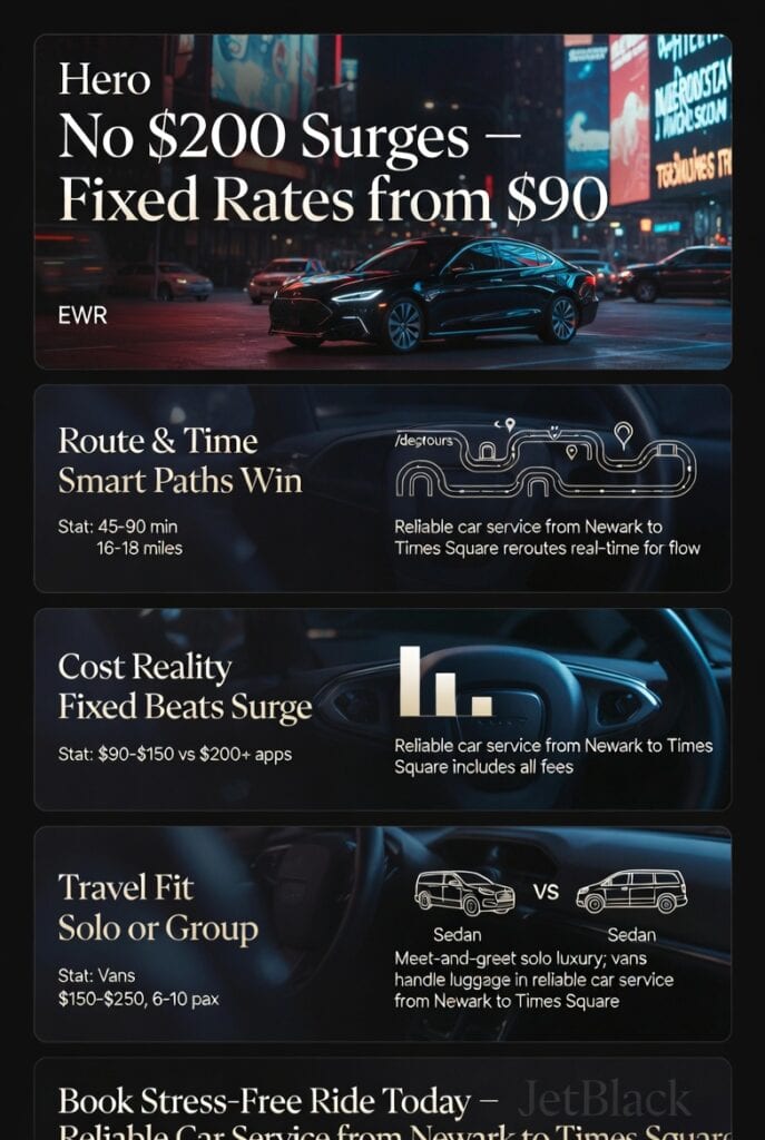 Infographic reliable car service from newark to times square