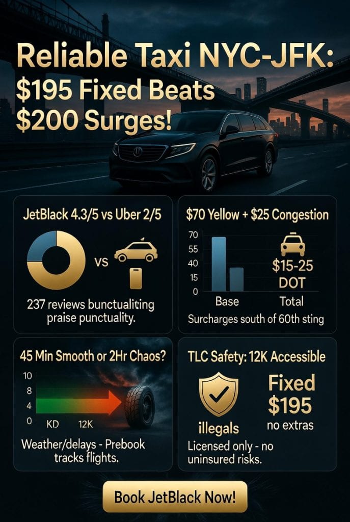 Infographic reliable taxi from nyc to jfk