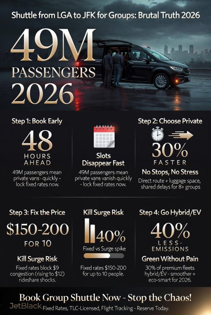 Infographic shuttle from lga to jfk for groups