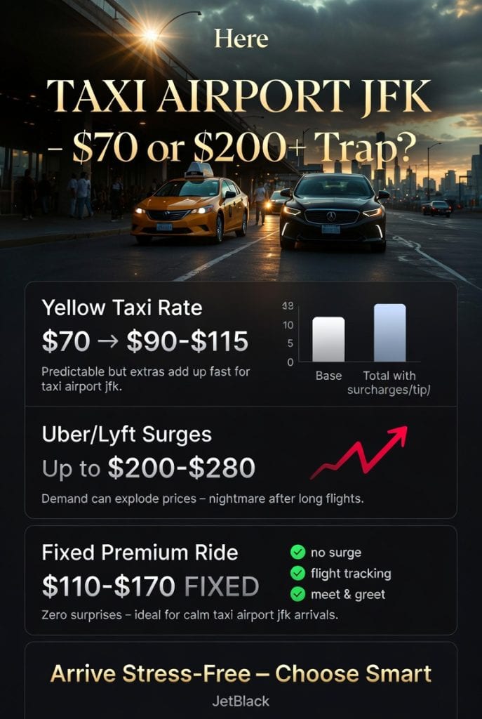 Infographic taxi airport jfk