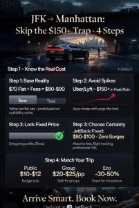 Infographic taxi price from jfk to manhattan