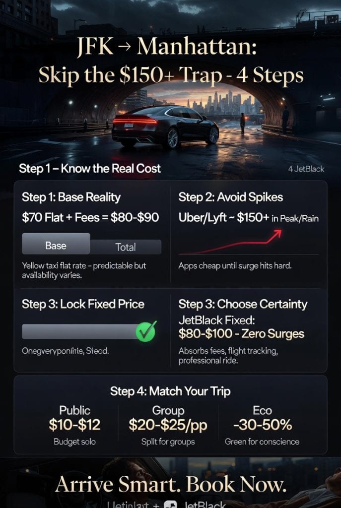 Infographic taxi price from jfk to manhattan