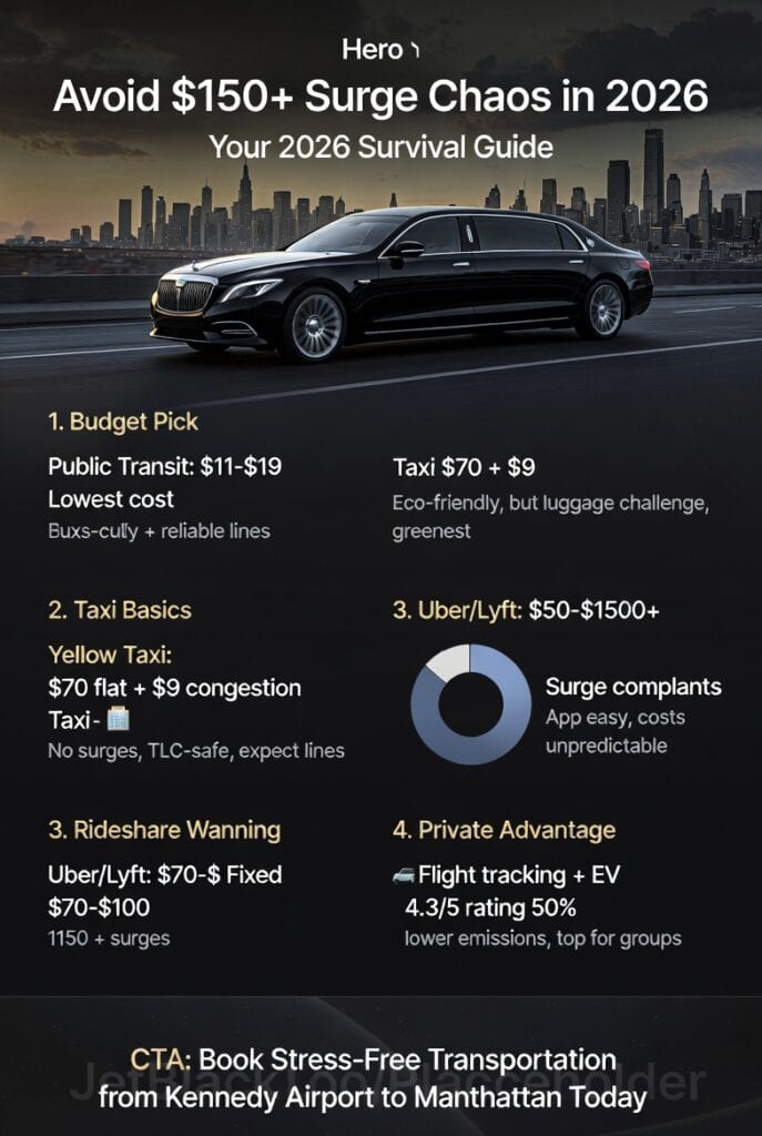 Infographic transportation from kennedy airport to manhattan