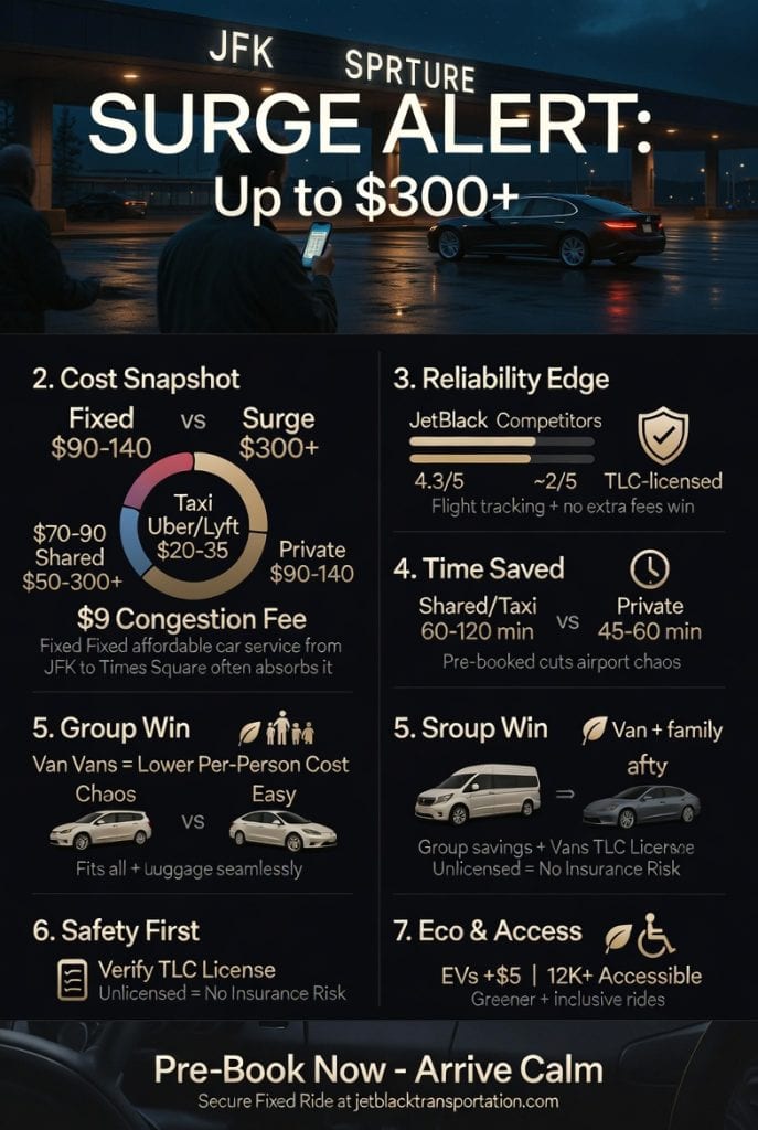 Infographic affordable car service from jfk to times square