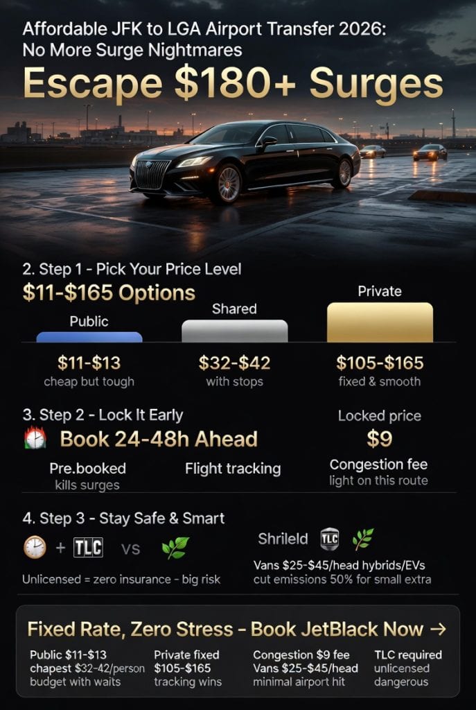 Infographic affordable jfk to lga airport transfer