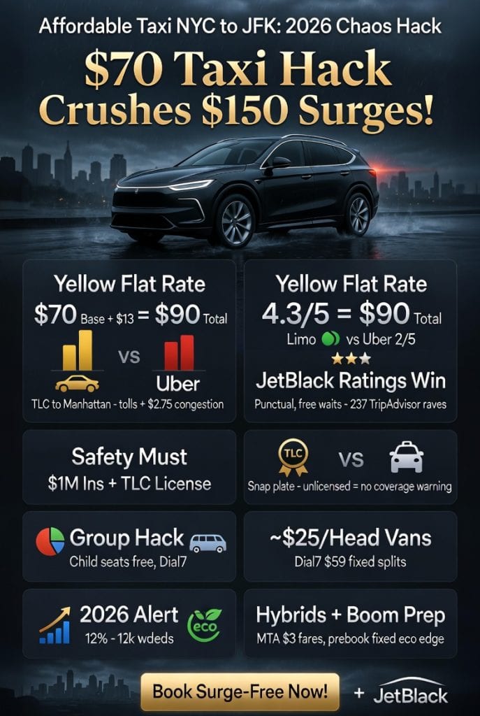 Infographic affordable taxi from nyc to jfk
