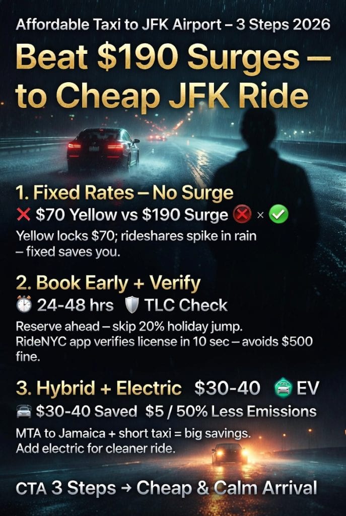 Infographic affordable taxi to jfk airport