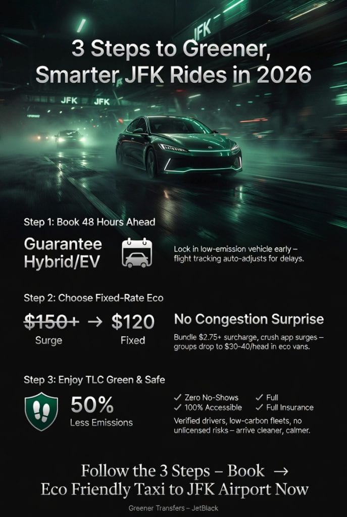 Infographic eco friendly taxi to jfk airport