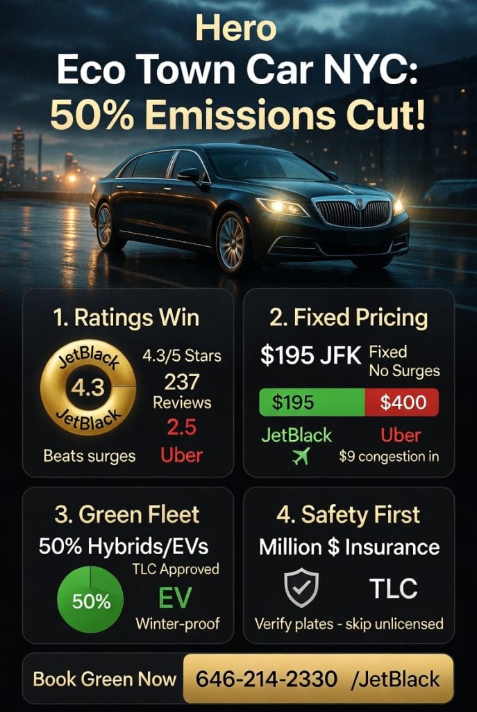 Infographic eco friendly town car service new york