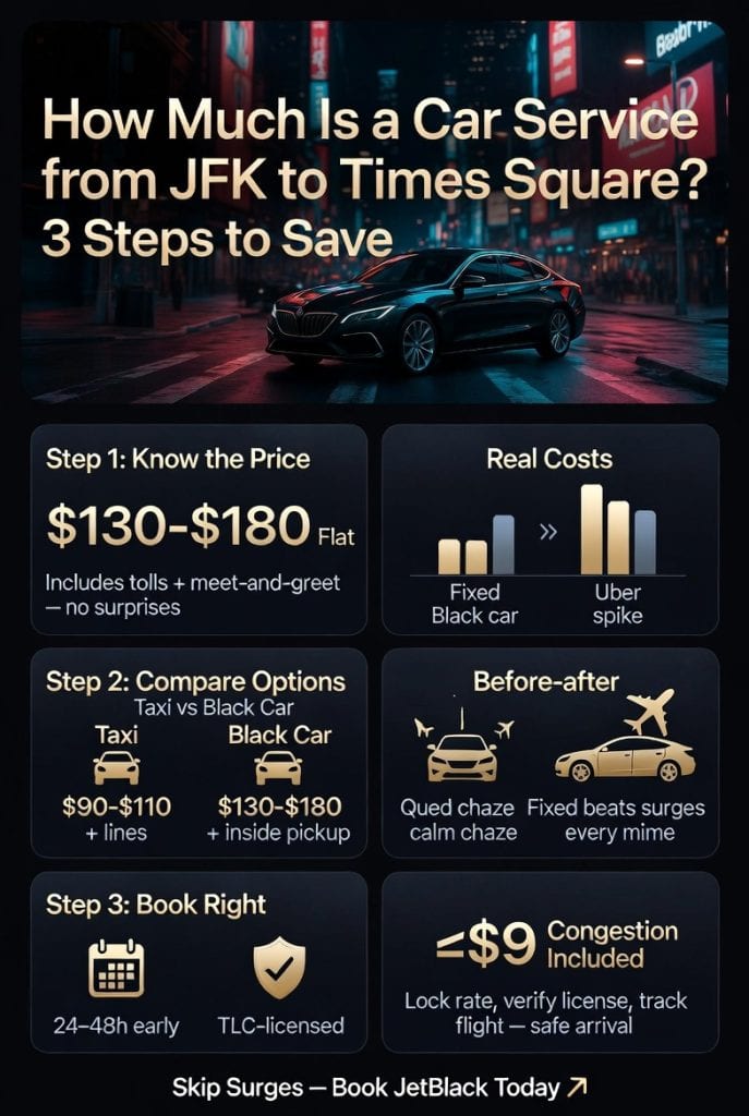 Infographic how much is a car service from jfk to times square