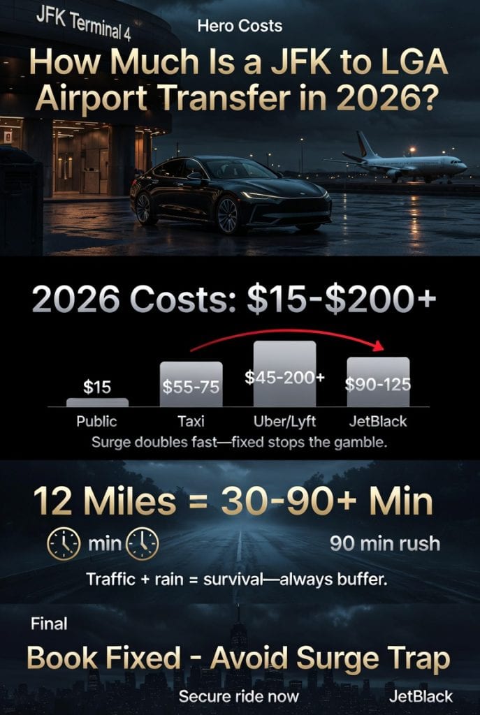 Infographic how much is a jfk to lga airport transfer