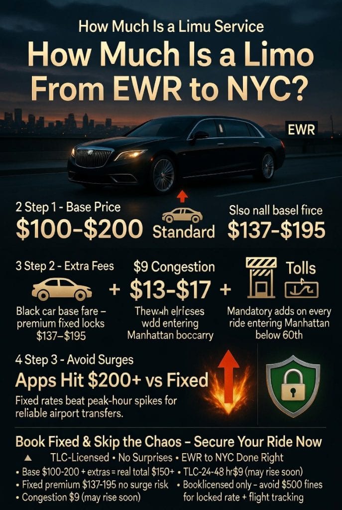 Infographic how much is a limo service from ewr to nyc