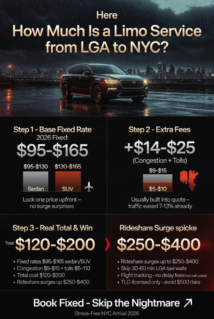 Infographic how much is a limo service from lga to nyc