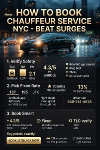 Infographic how to book a chauffeur service in new york
