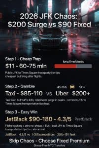 Infographic jfk to times square transportation tips