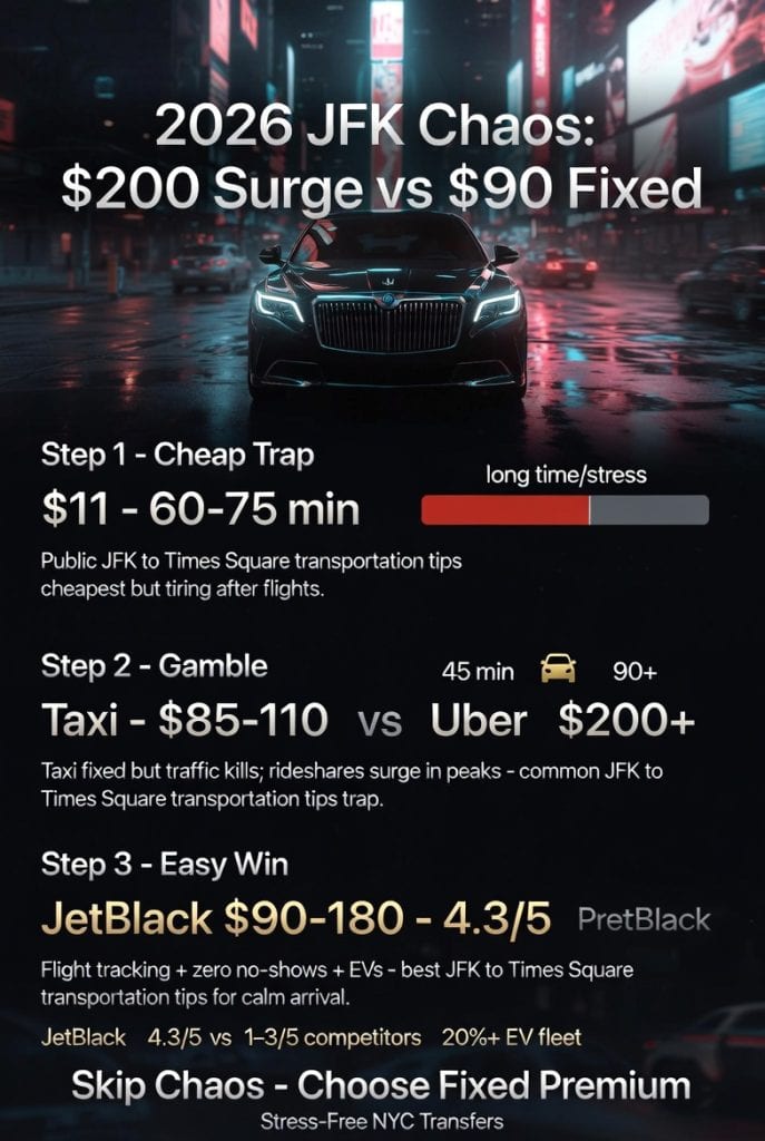 Infographic jfk to times square transportation tips