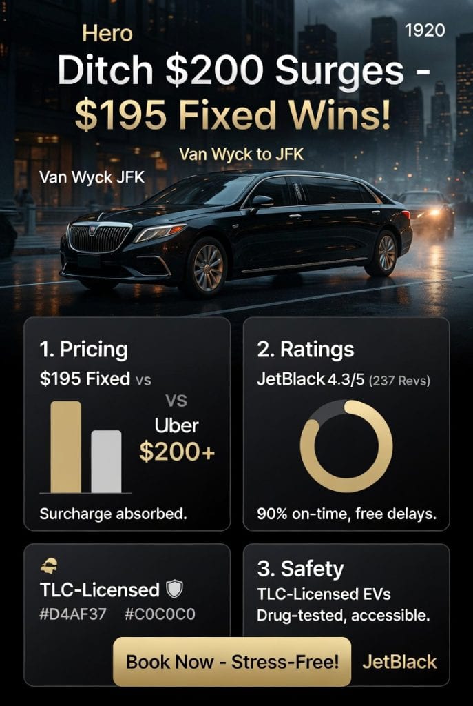 Infographic luxury taxi from nyc to jfk