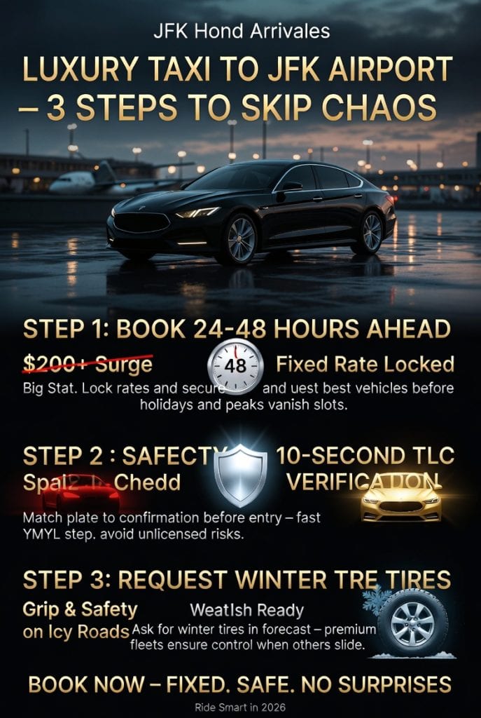 Infographic luxury taxi to jfk airport