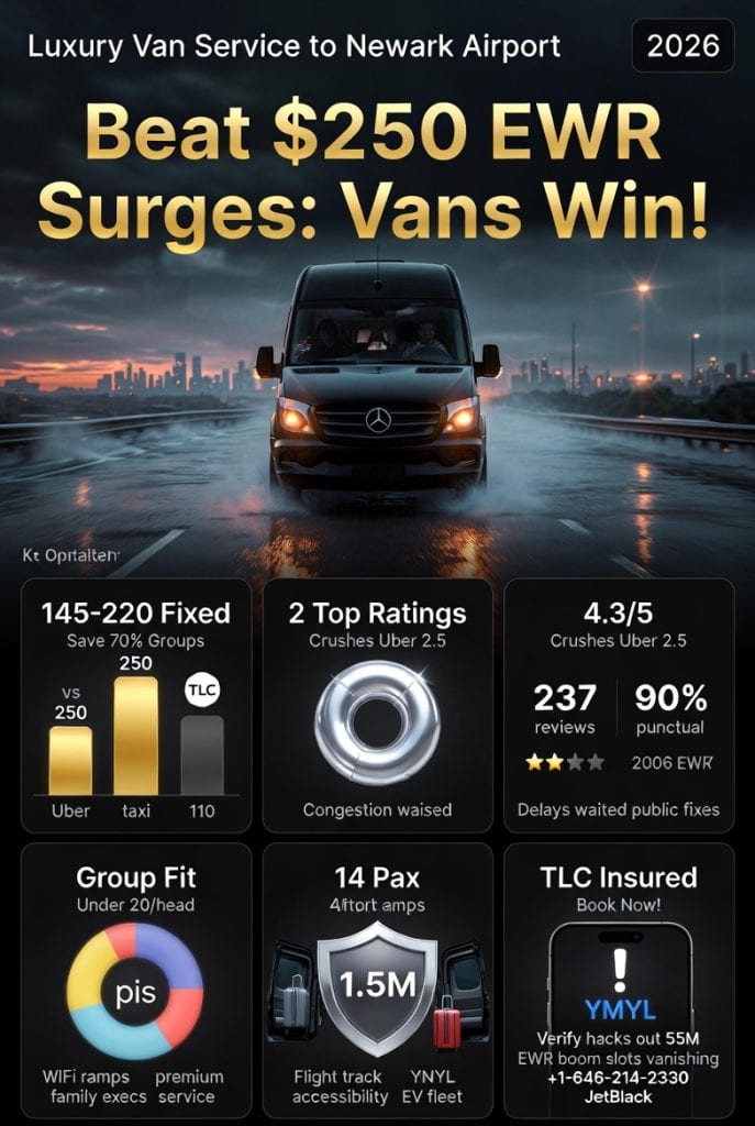Infographic luxury van service to newark airport