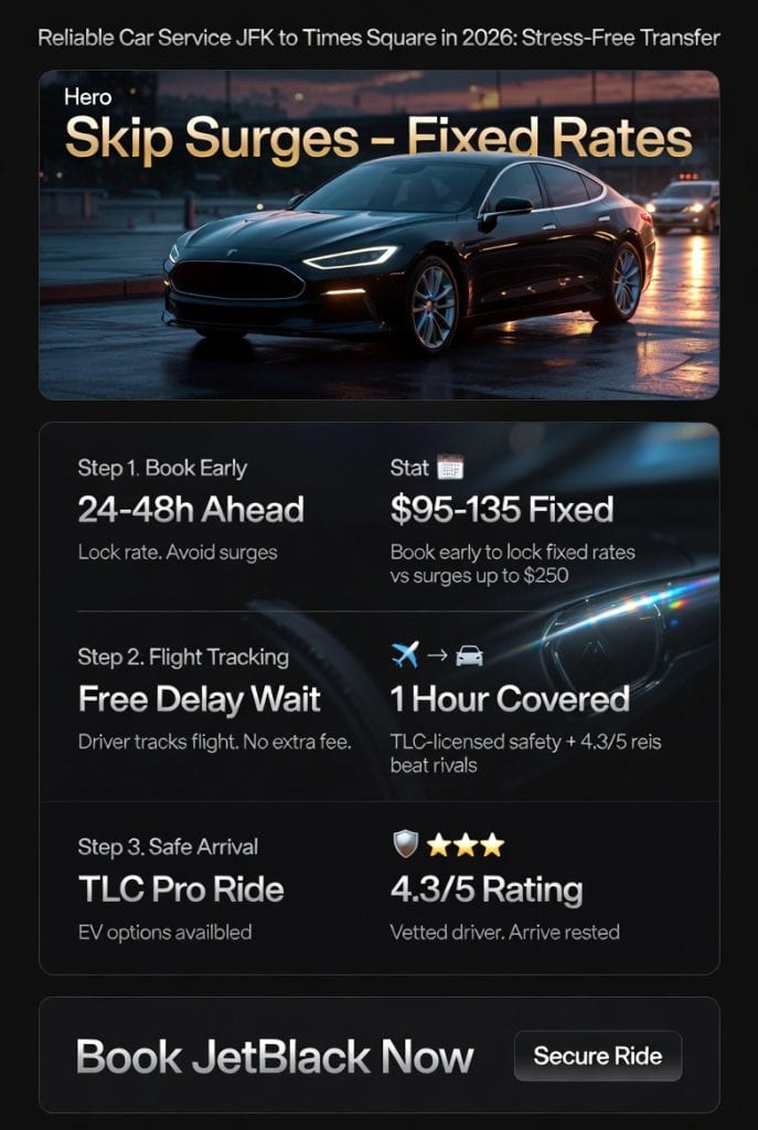 Infographic reliable car service jfk to times square