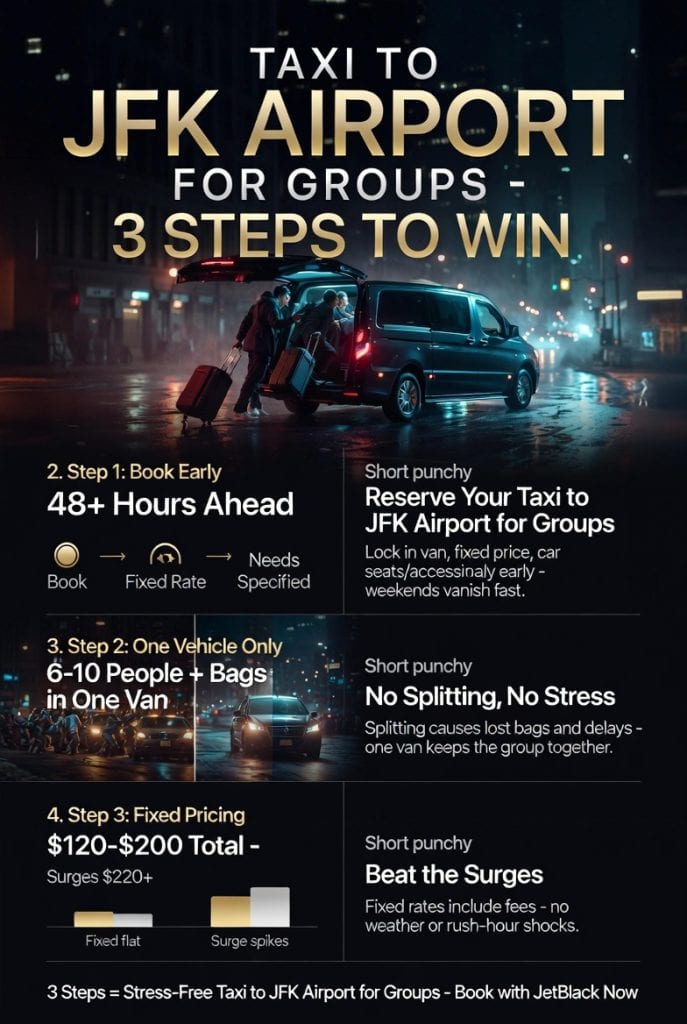 Infographic taxi to jfk airport for groups