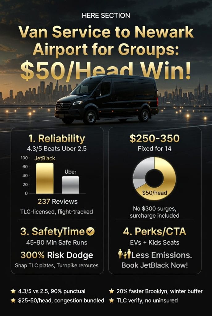 Infographic van service to newark airport for groups