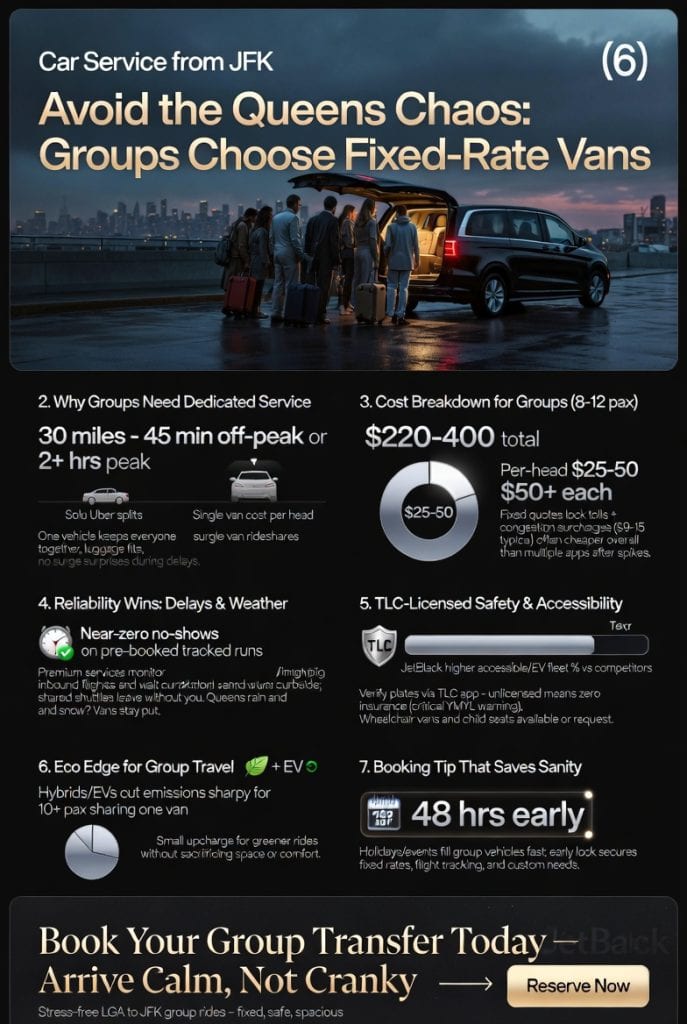 infographic car service from lga to jfk for groups