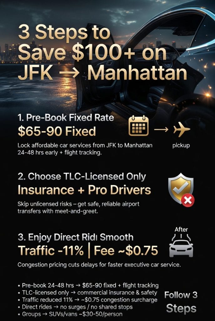 Infographic affordable car services from jfk to manhattan
