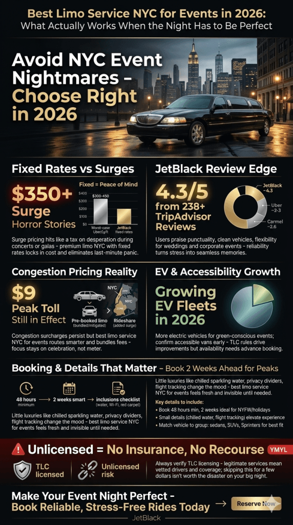 Visual breakdown of congestion fees and how best limo service NYC for events handles them