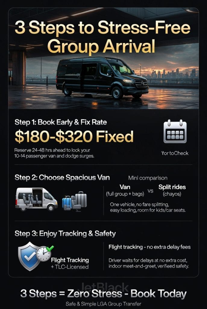 Infographic car service from lga to manhattan for groups