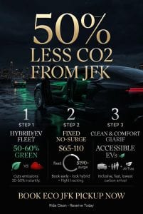 Infographic eco friendly airport pickup service jfk