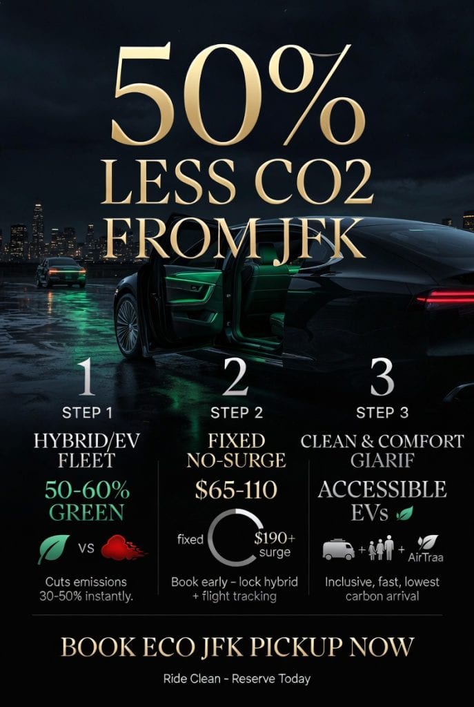 Infographic eco friendly airport pickup service jfk