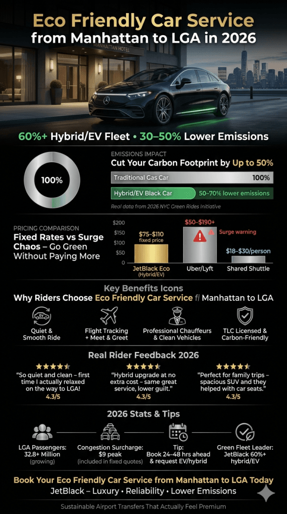 eco friendly car service from manhattan to lga