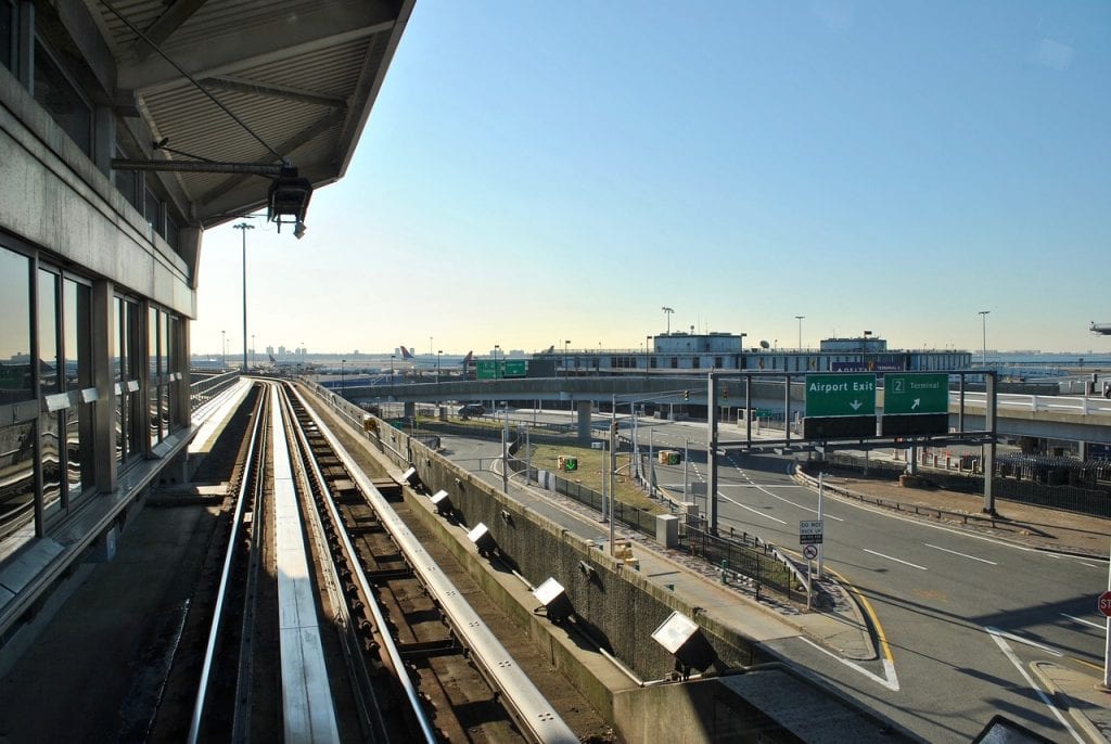 jfk airport, airport terminal, train track, airport, travel, transportation, vacation, urban, city, urban infrastructure, blue sky, john f, kennedy airport, new york city, nyc, steel construction, building, railway, rail line, commuter train, tram, jfk airport, jfk airport, jfk airport, jfk airport, jfk airport, kennedy airport