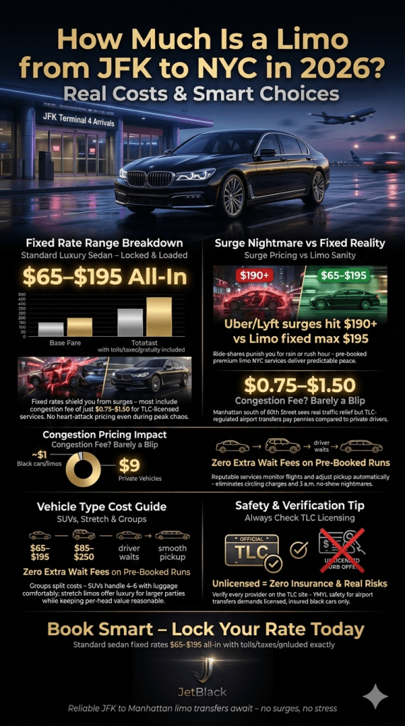 infographic how much is a limo from jfk to nyc