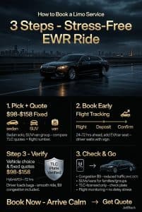 Infographic how to book a limo service from newark to manhattan