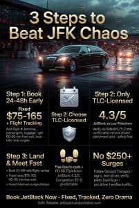 Infographic how to book an airport pickup service at jfk