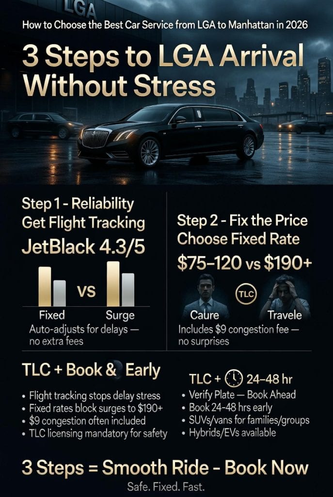 Infographic how to choose the best car service from lga to manhattan