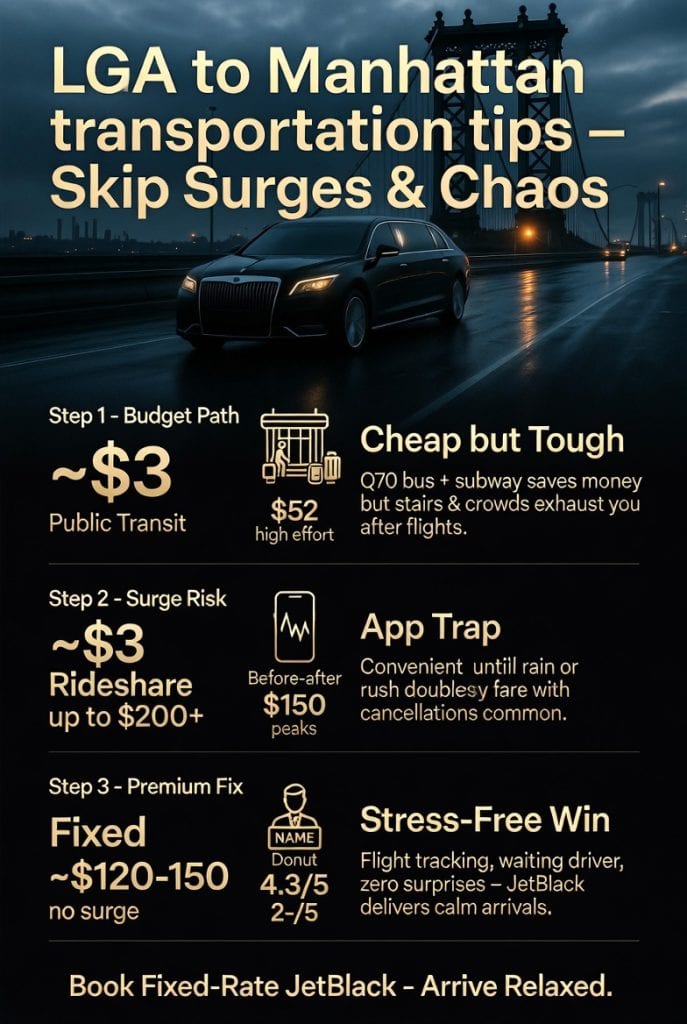 Infographic lga to manhattan transportation tips