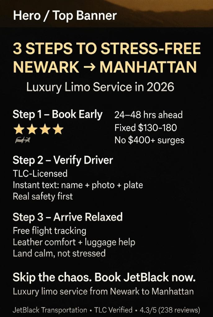 Infographic luxury limo service from newark to manhattan