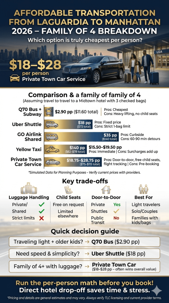 Affordable Transportation From LaGuardia to Manhattan โ Per-Person Cost Comparison 2026 affordable transportation from laguardia to manhattan cost comparison per person family 2026