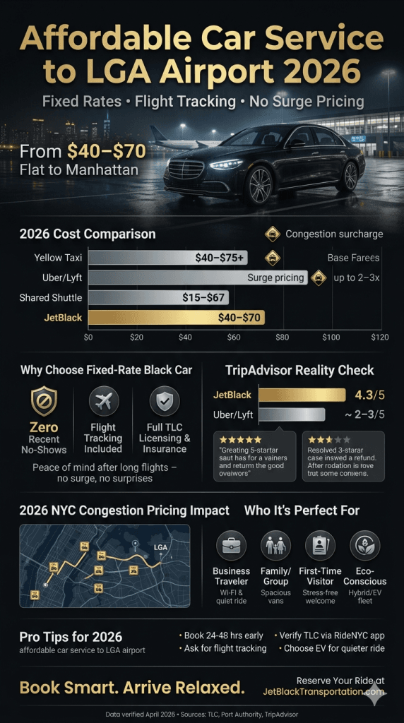  Affordable car service to LGA airport cost comparison chart 2026