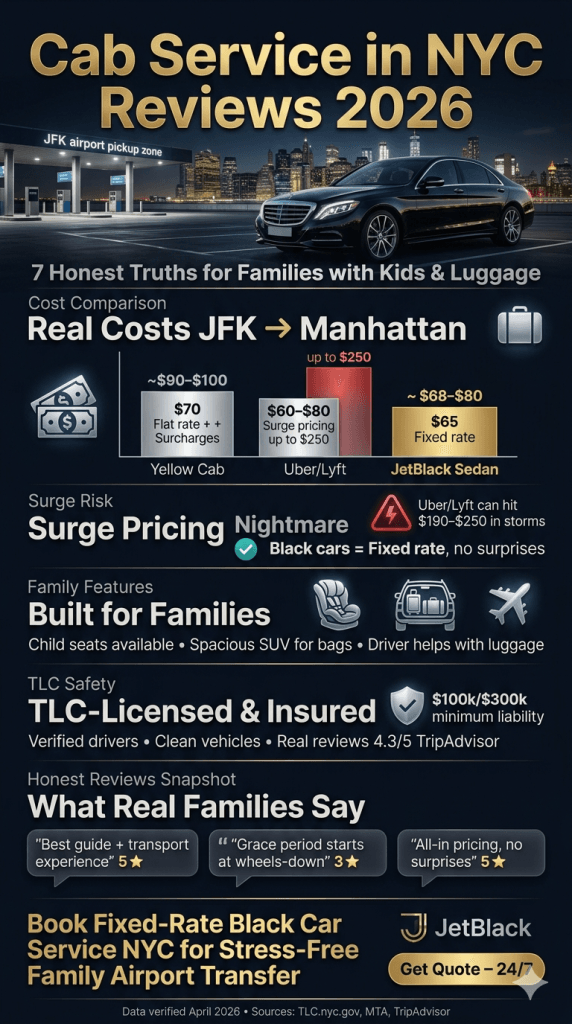 cab service in nyc reviews 2026 comparison infographic black car yellow cab rideshare subway
