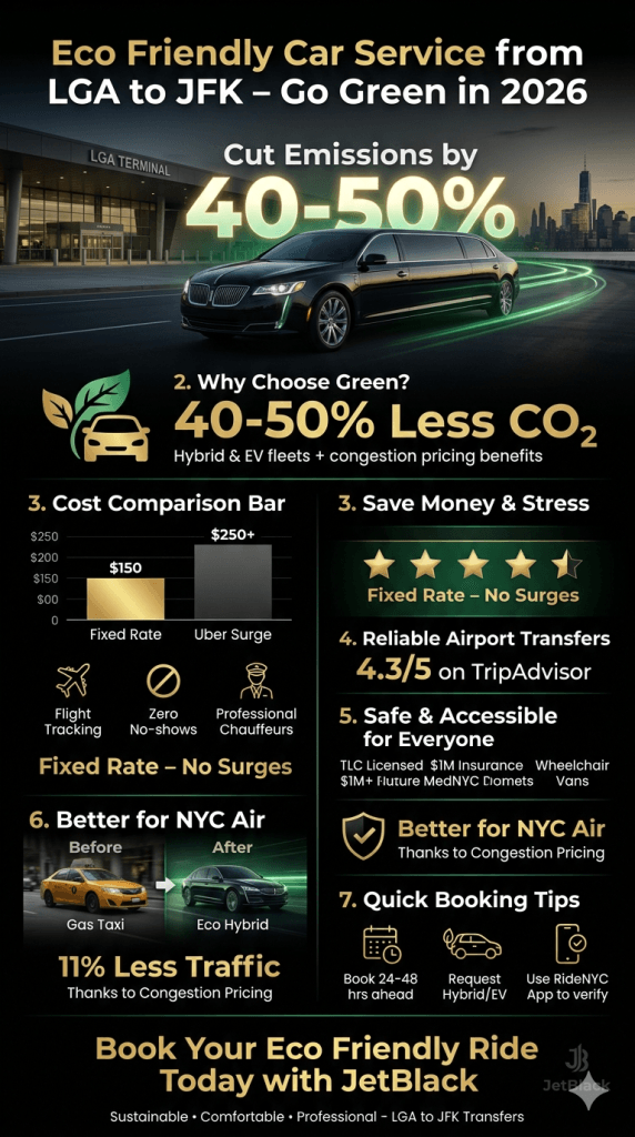eco friendly car service from lga to jfk