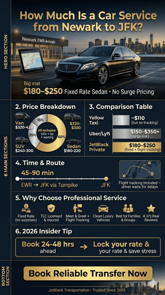 how much is a car service from newark to jfk