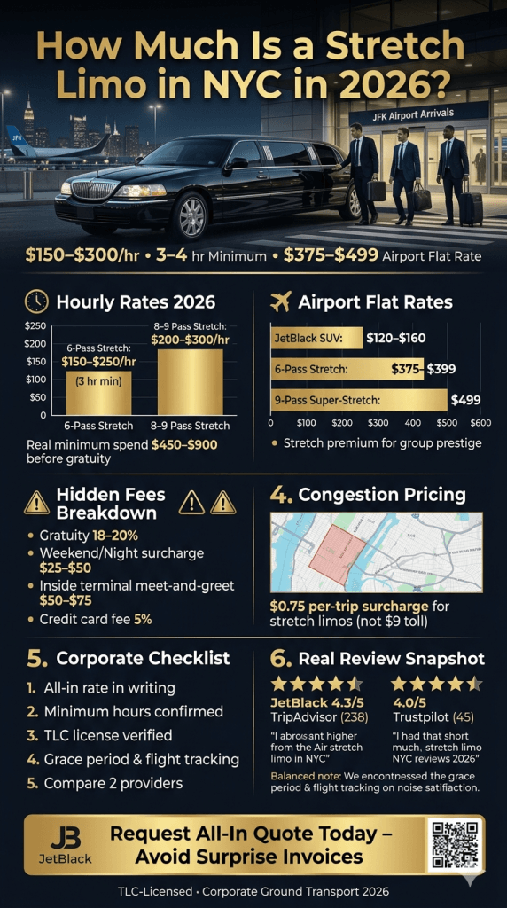 how much is a stretch limo in nyc cost comparison infographic 2026