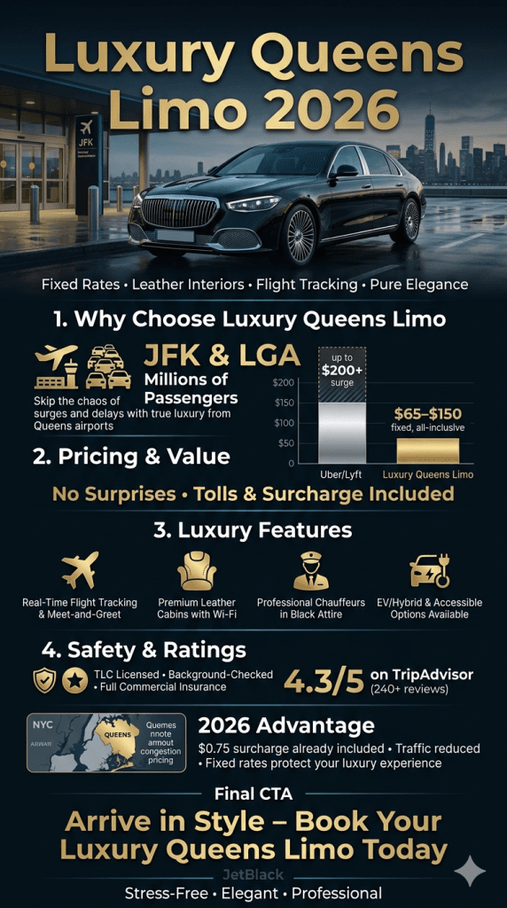 Luxury Queens limo comparison infographic 2026