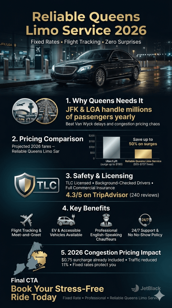 Reliable Queens limo service congestion pricing comparison chart 2026