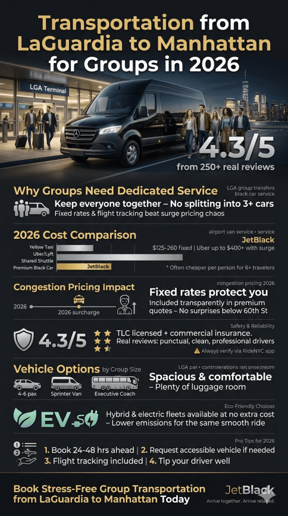transportation from laguardia to manhattan for groups
